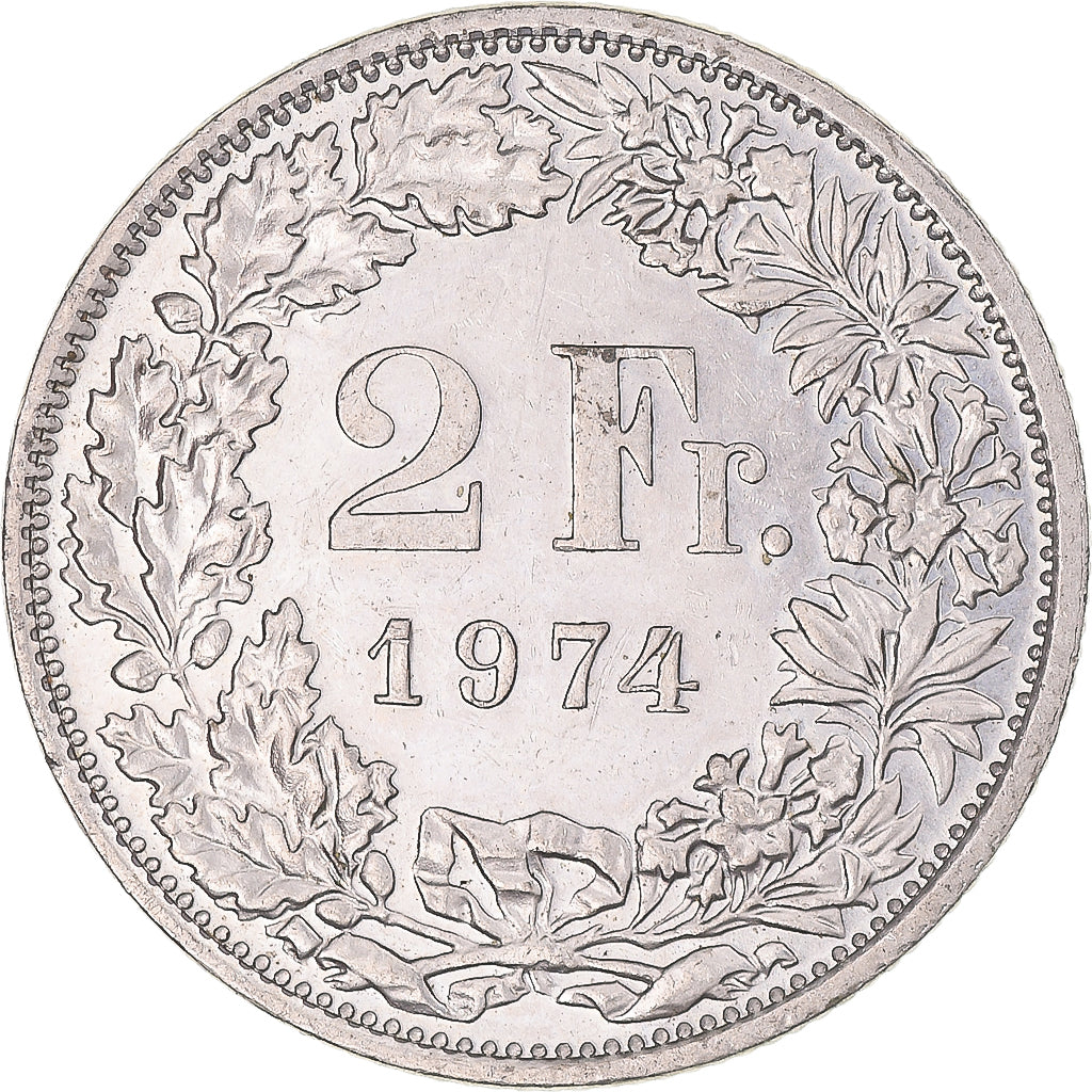 Coin, Switzerland, 2 Francs, 1974