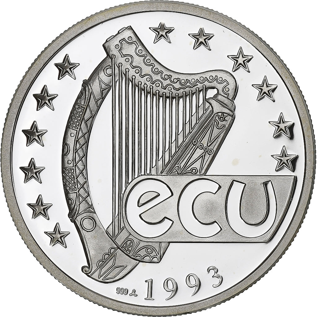 Irlanda, Ecu, 1993, Plata, Prueba, FDC
