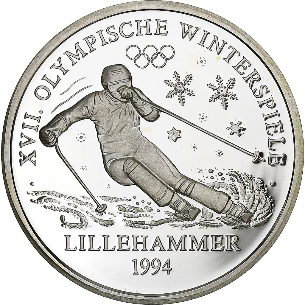 Germania, medaglia, Jeux Olympiques d'Hiver, Lillehammer, 1994, Argento, FDC