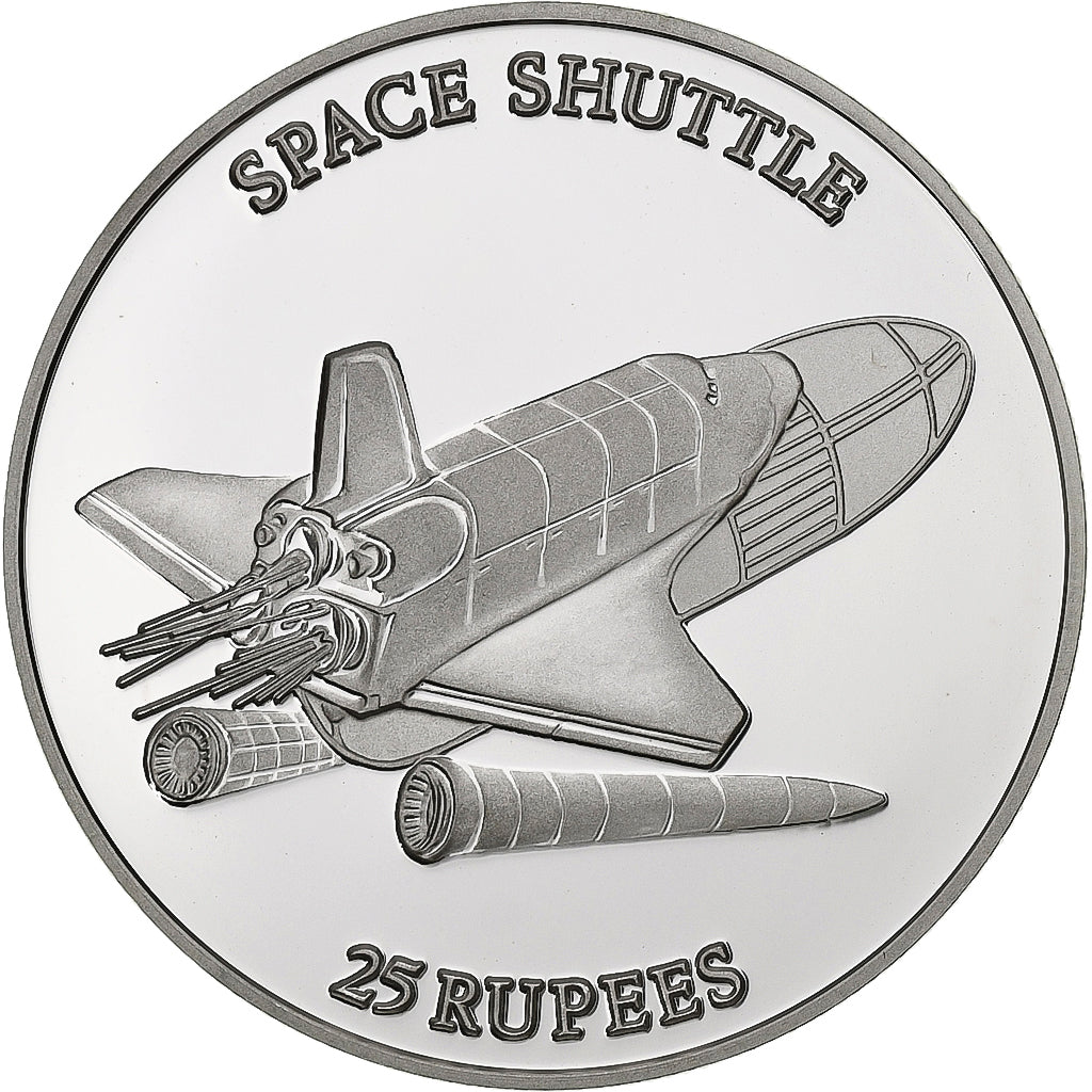 Seychelles, 25 Rupees, Space Shuttle, 1993, Hamburg, PP, Silber, STGL