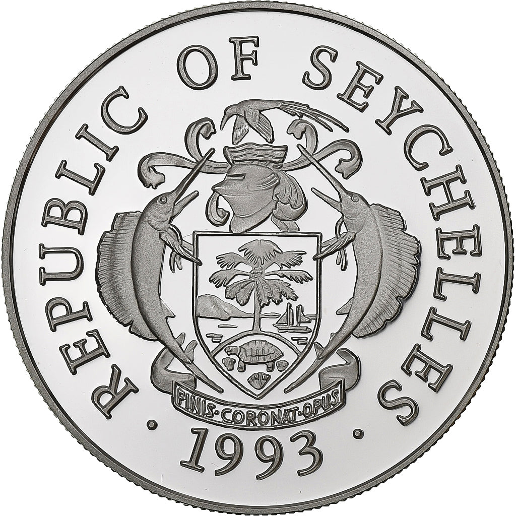 Seychelles, 25 Rupees, Space Shuttle, 1993, Hamburg, PP, Silber, STGL
