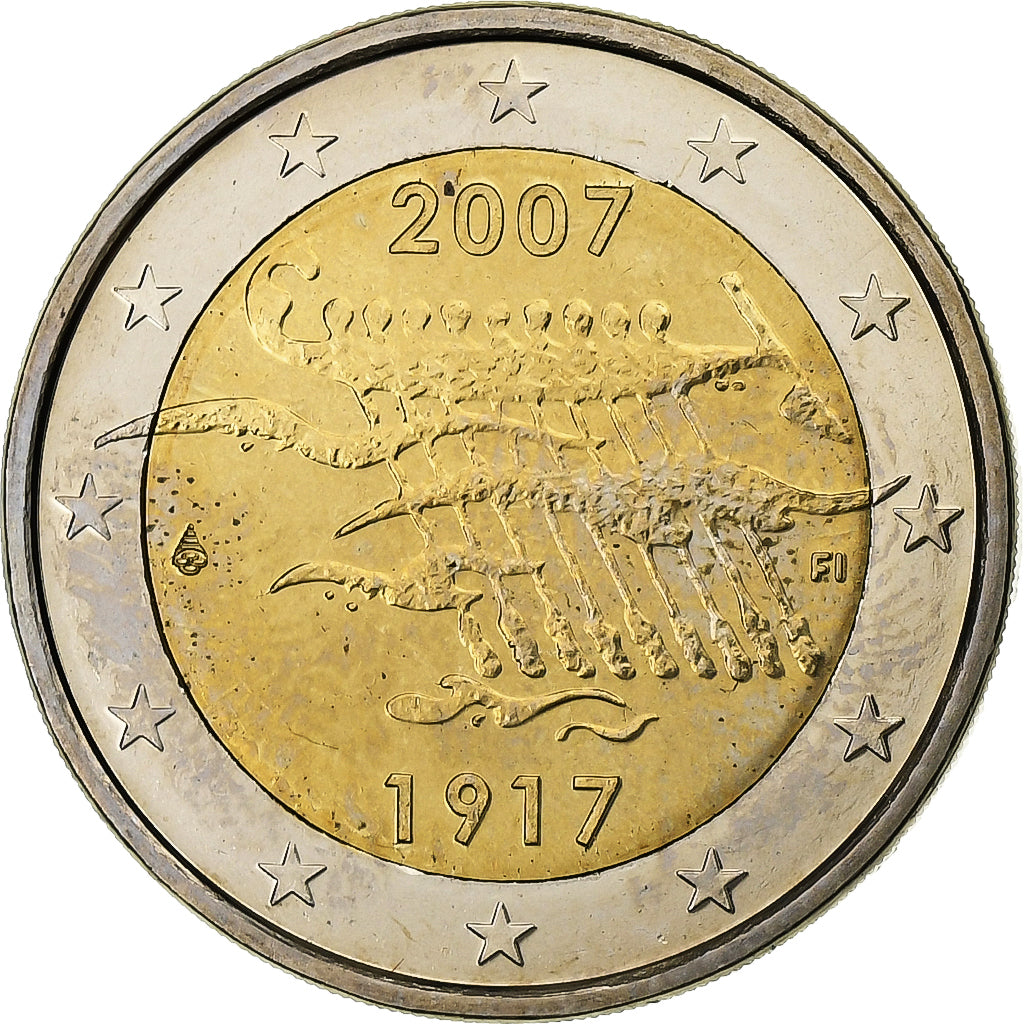 Finlandia, 2 Euro, Independence, 2007, Vantaa, Bimetálico, SC