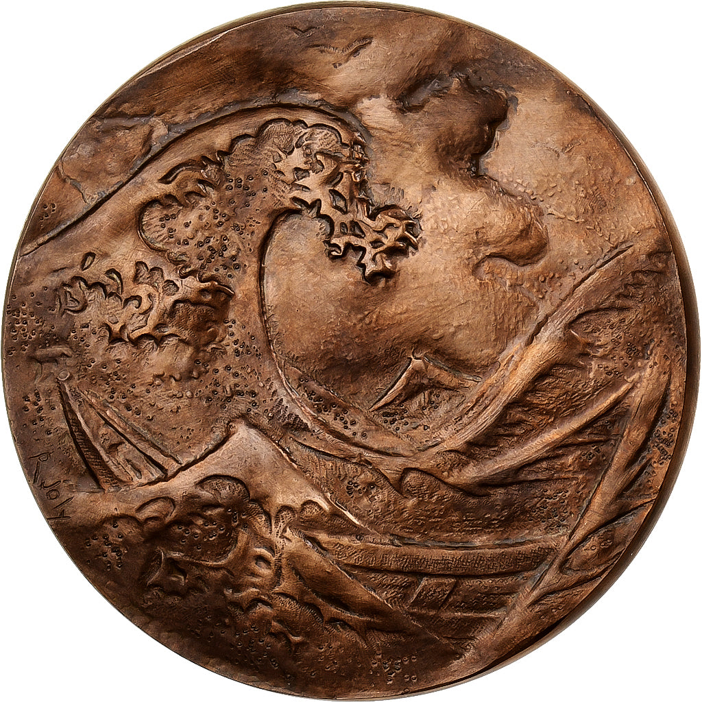 Francia, medalla, Claude Debussy, Centenaire, 1976, MDP, Bronce, Joly, EBC