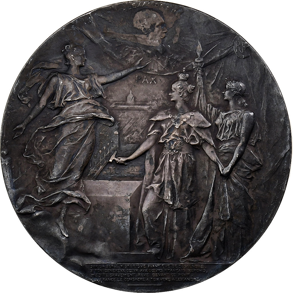 Francia, medaglia, Pont Alexandre III, 1900, Bronzo, Daniel Dupuis, SPL-