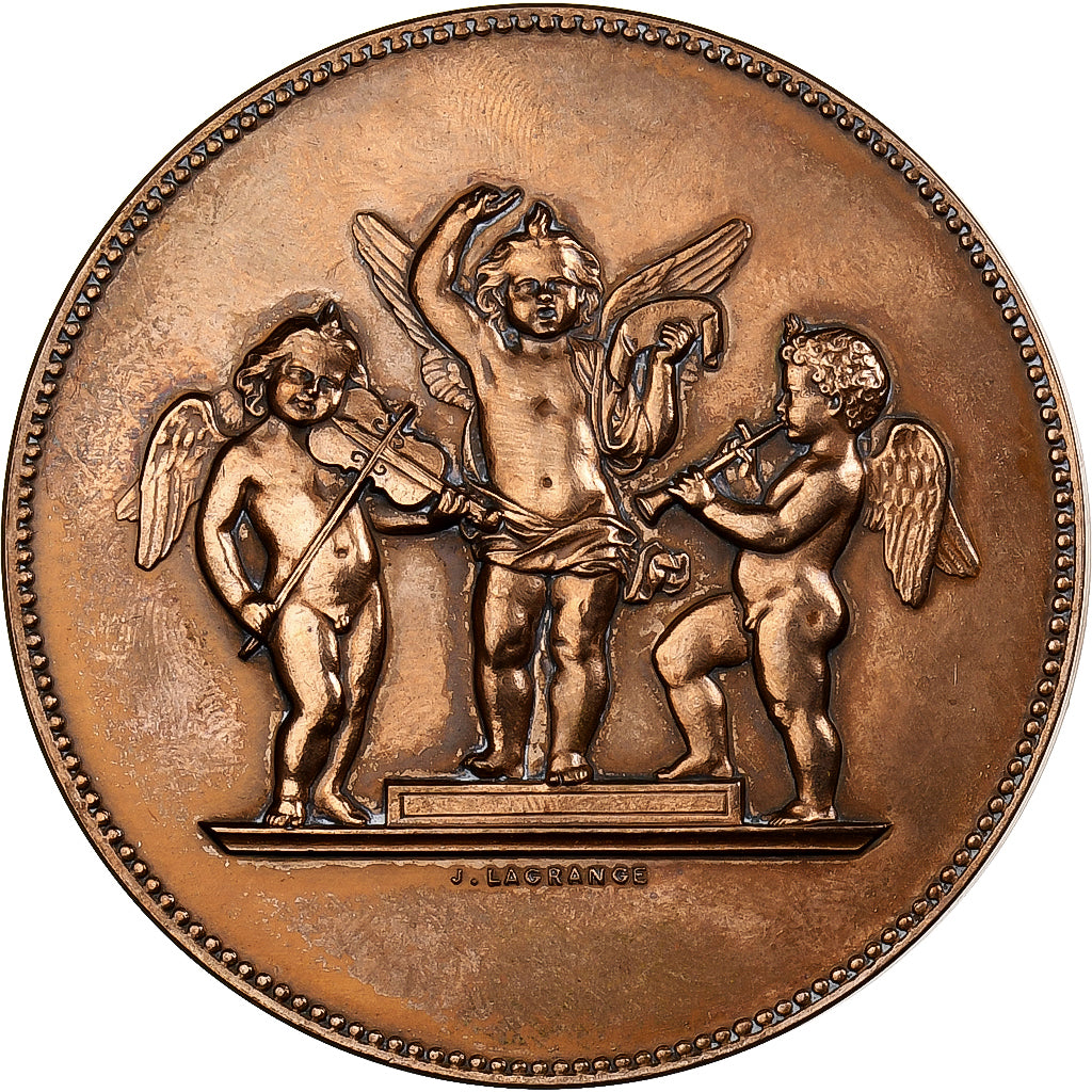 Francia, medalla, Angelots musiciens, 1984, MDP, Bronce, Lagrange, EBC