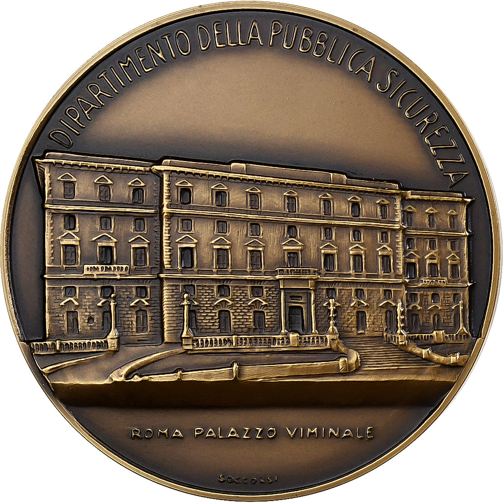 Italia, medaglia, Palazzo Viminale, 1991, Bronzo, Soccorsi, SPL