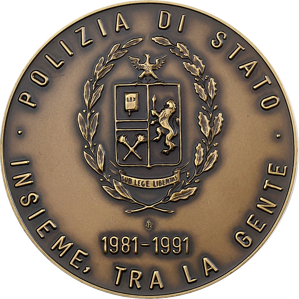 Italia, medaglia, Palazzo Viminale, 1991, Bronzo, Soccorsi, SPL