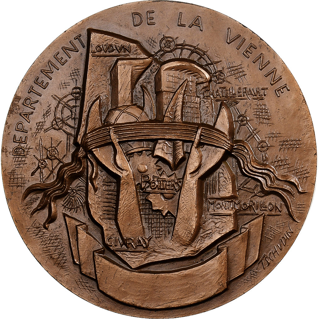 França, medalha, Département de la Vienne, 1973, MDP, Bronze, AU(55-58)