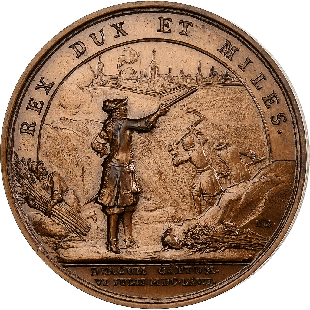 Francia, medalla, Louis XIV, Prise de Douai, 1972, MDP, Bronce, Mauger