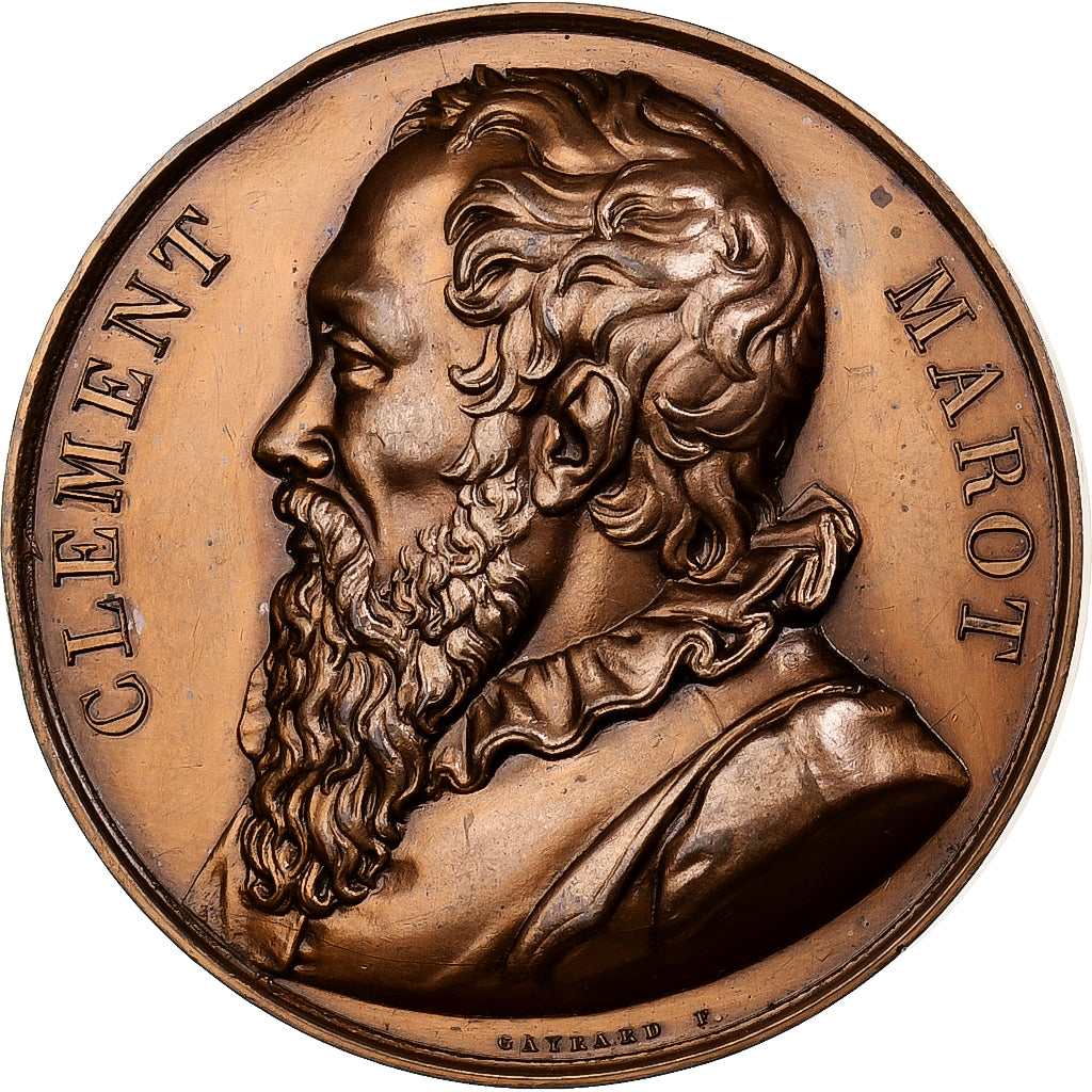Francia, medaglia, Clément Marot, Galerie métallique, 1818, Bronzo, SPL-