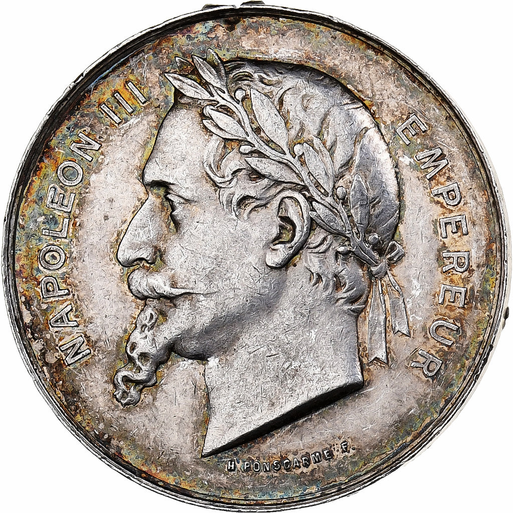 France, Médaille, Napoléon III, Exposition Universelle, 1867, Argent, TTB