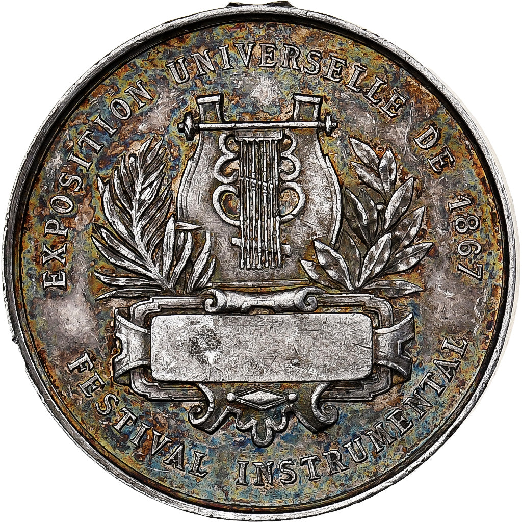 France, Médaille, Napoléon III, Exposition Universelle, 1867, Argent, TTB