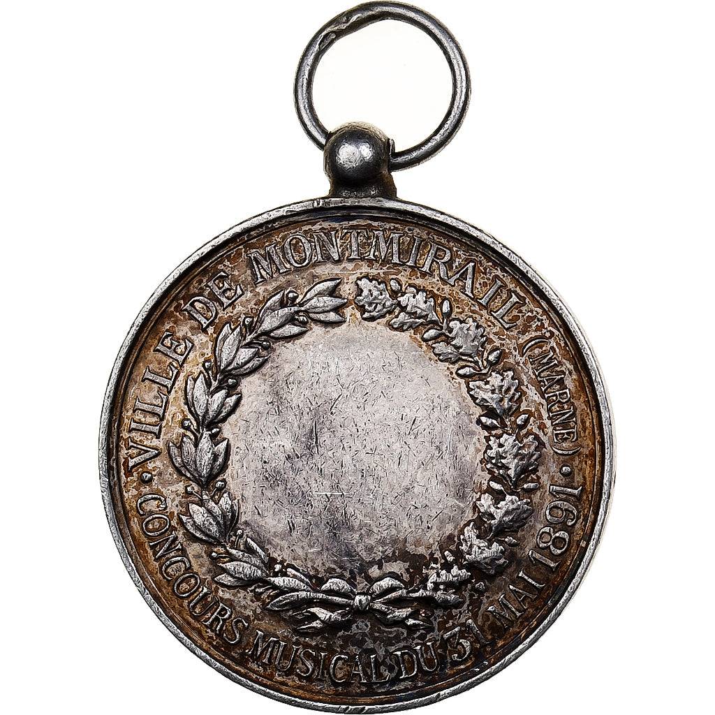 Francja, medal, Concours musical de Montmirail, 1891, Srebro, EF(40-45)