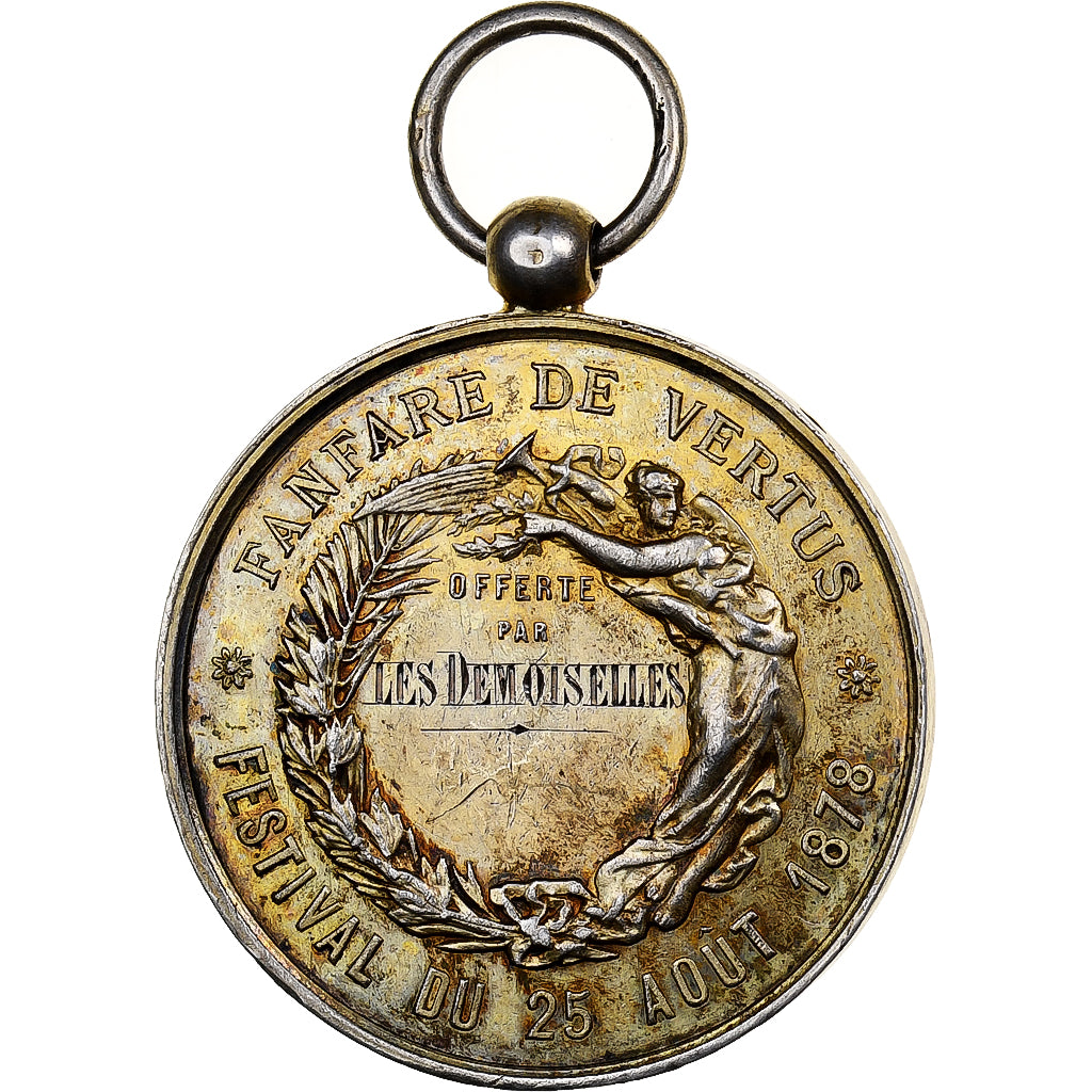 France, Médaille, Ville de Vertus - Fanfare, 1878, Argent, TTB
