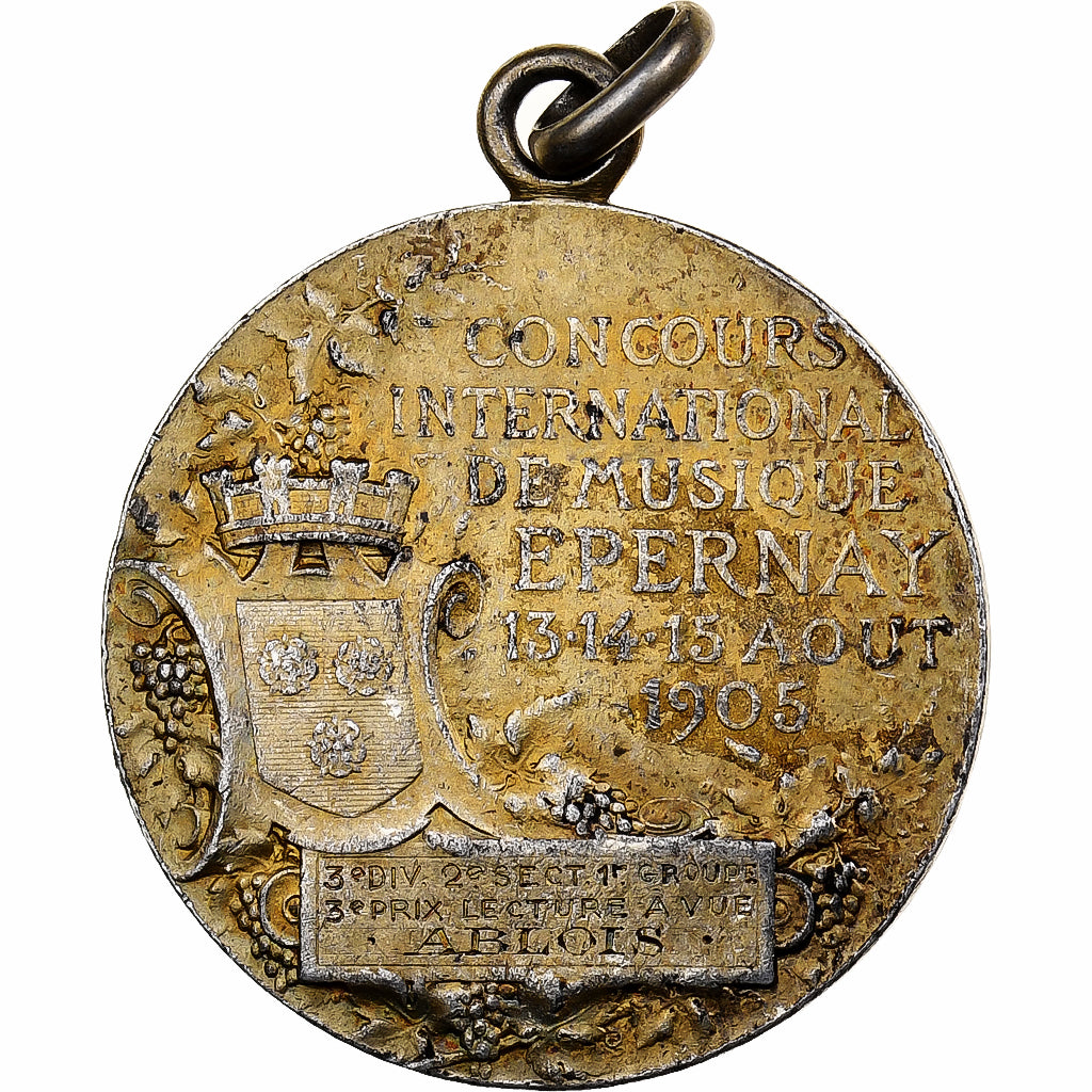 France, Médaille, Concours International de Musique d'Epernay, 1905, MDP