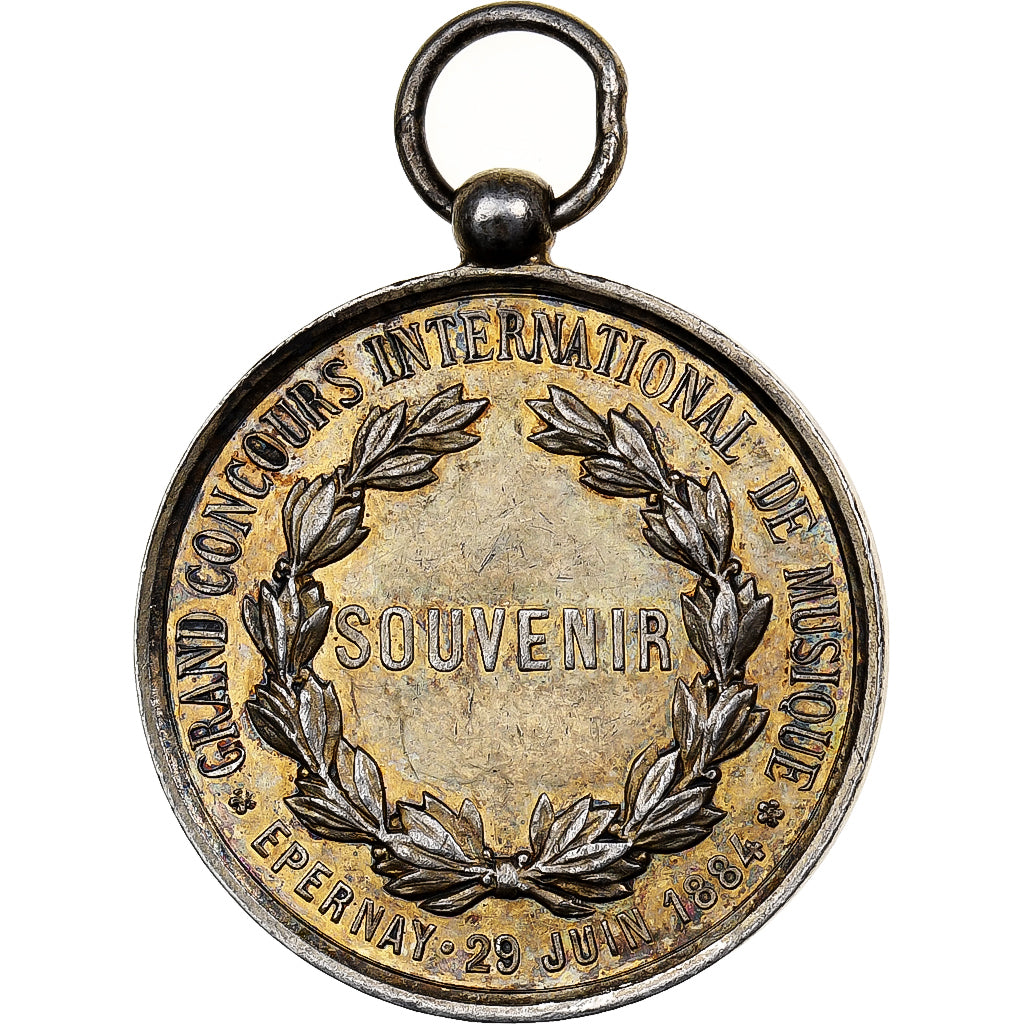 França, medalha, Concours International de Musique d'Epernay, 1884, Prata