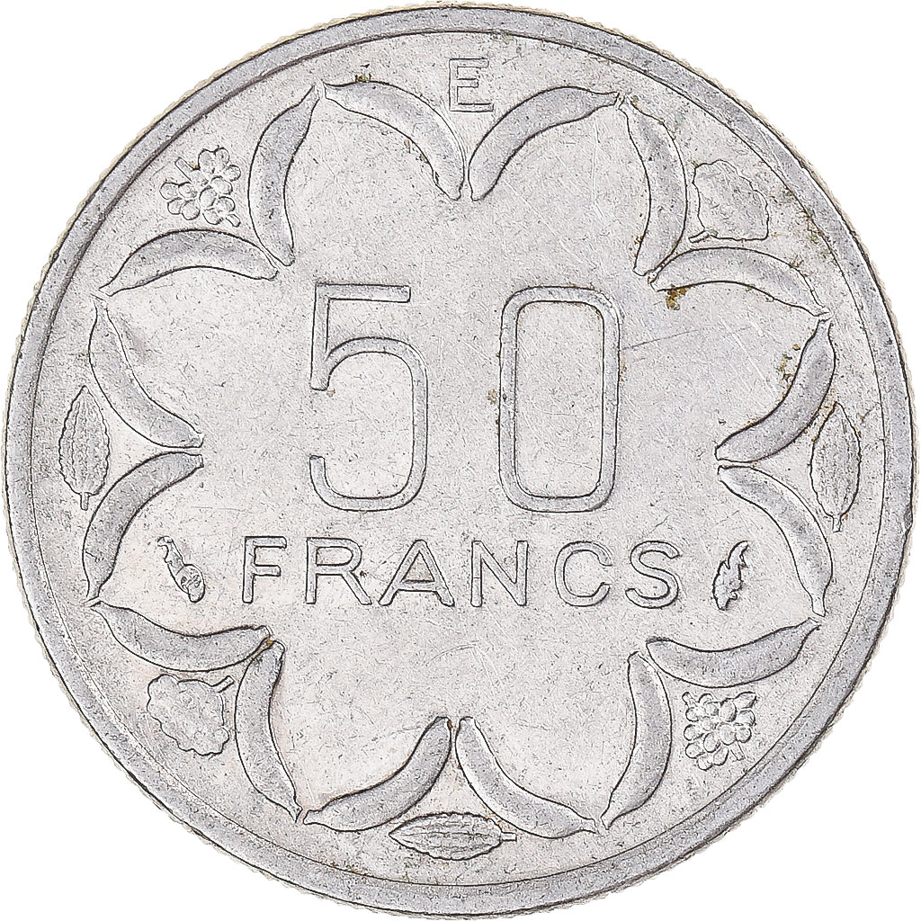 Coin, Central African States, 50 Francs, 1977
