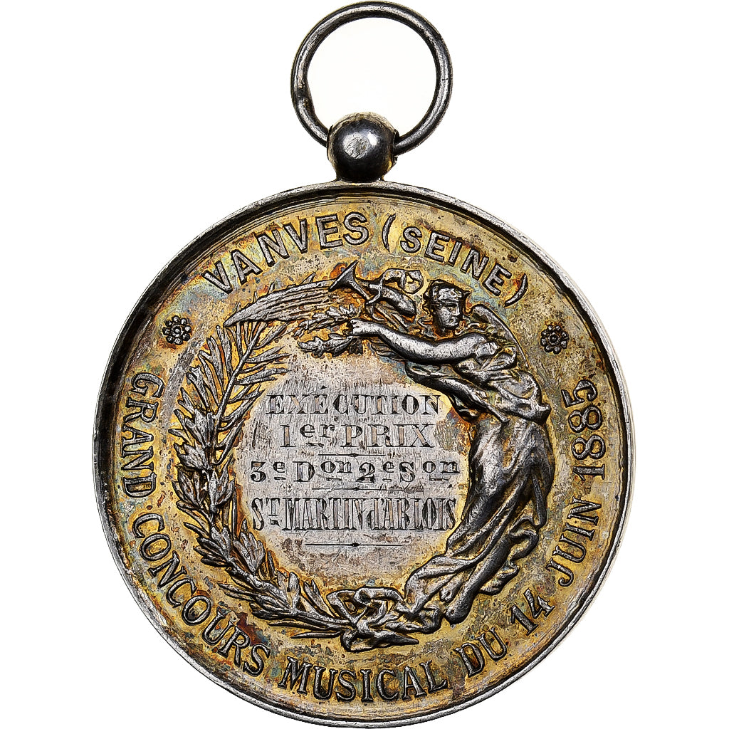 Frankrijk, Medaille, Grand Concours Musical de Vanves (Seine), 1885, Zilver, ZF+