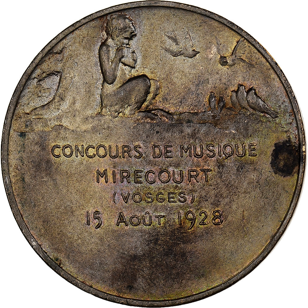 Frankreich, Medaille, Concours de Musique - Mirecourt, 1928, Silvered bronze