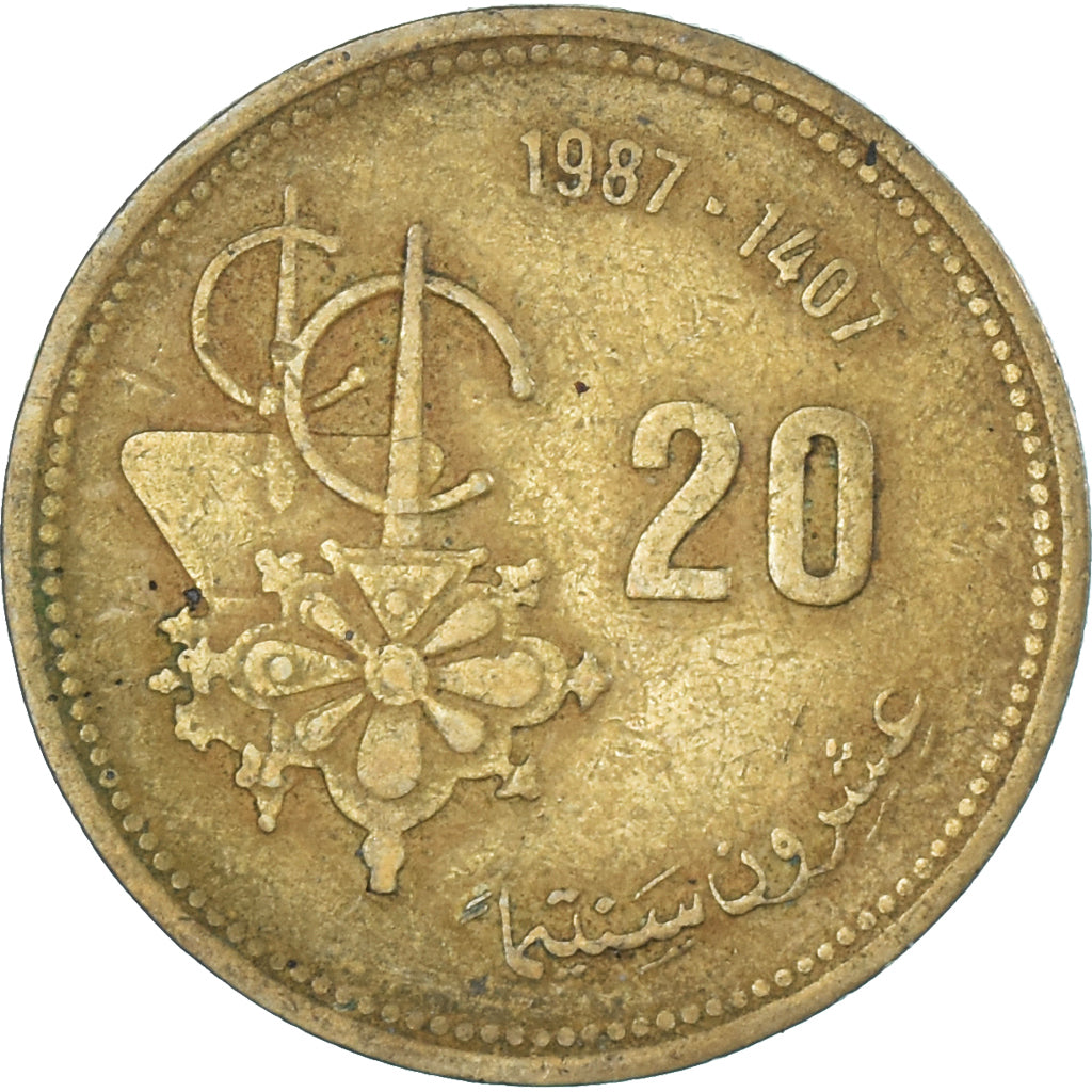 Morocco, 20 Santimat, 1987/AH1407