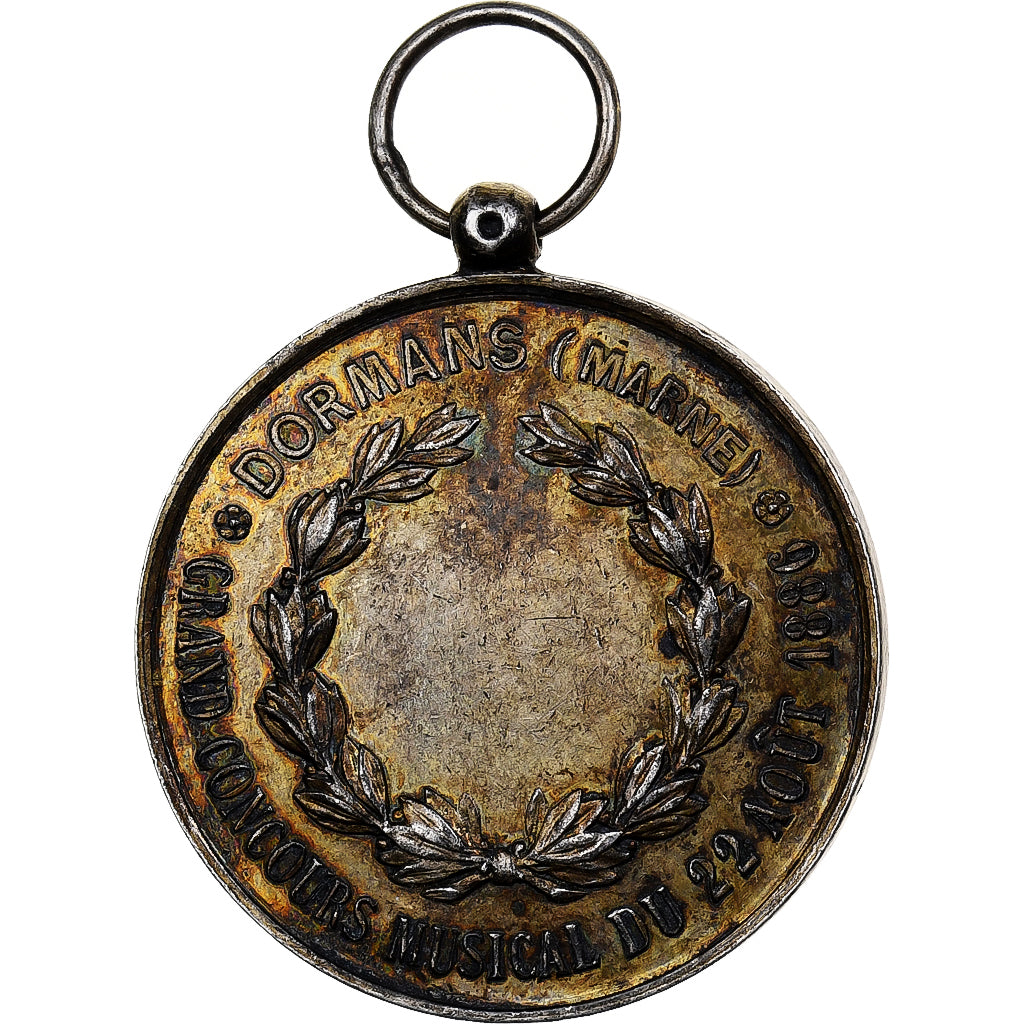 Francja, medal, Grand concours musical - Dormans, 1886, Srebro, EF(40-45)
