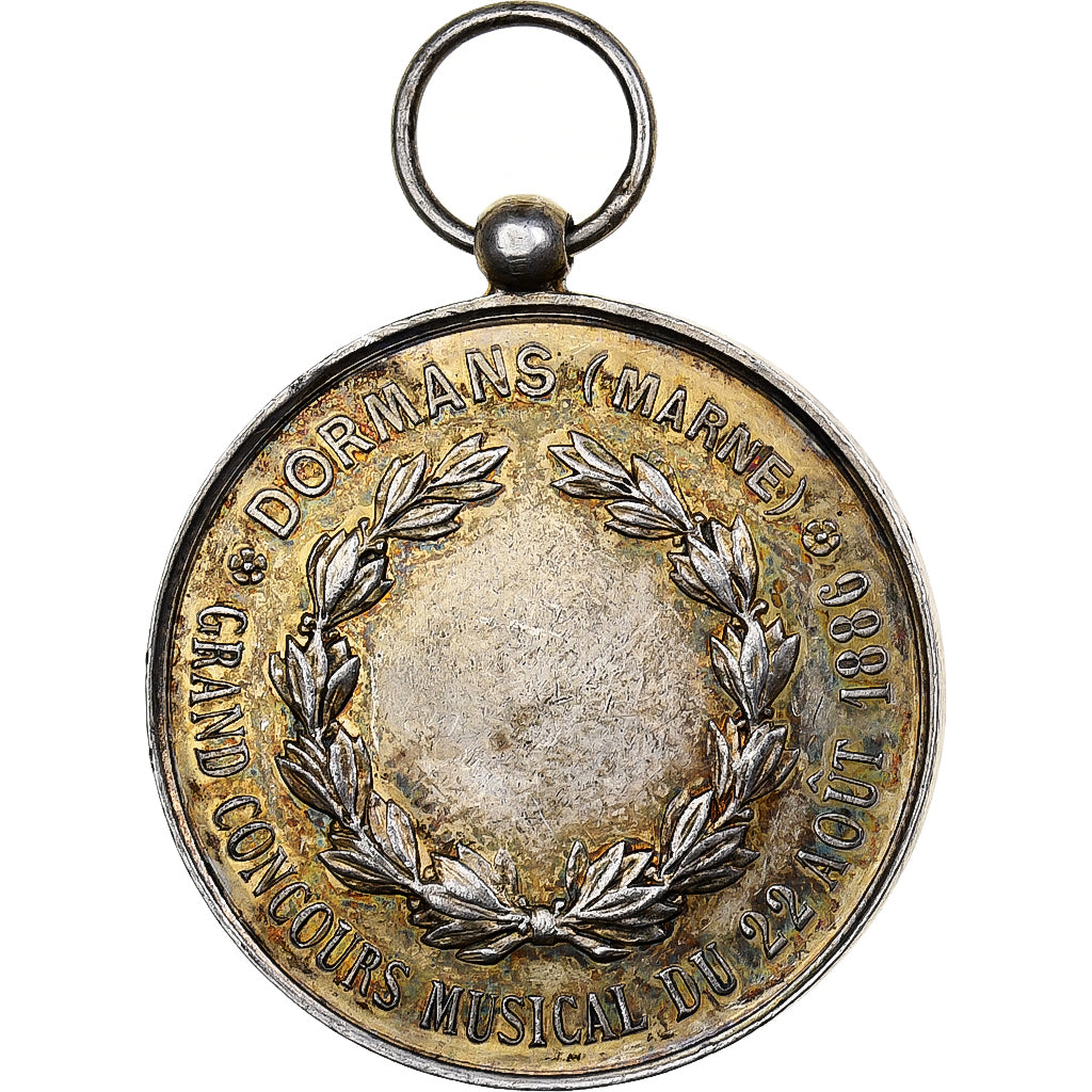Frankreich, Medaille, Grand concours musical - Dormans, 1886, Silber, SS