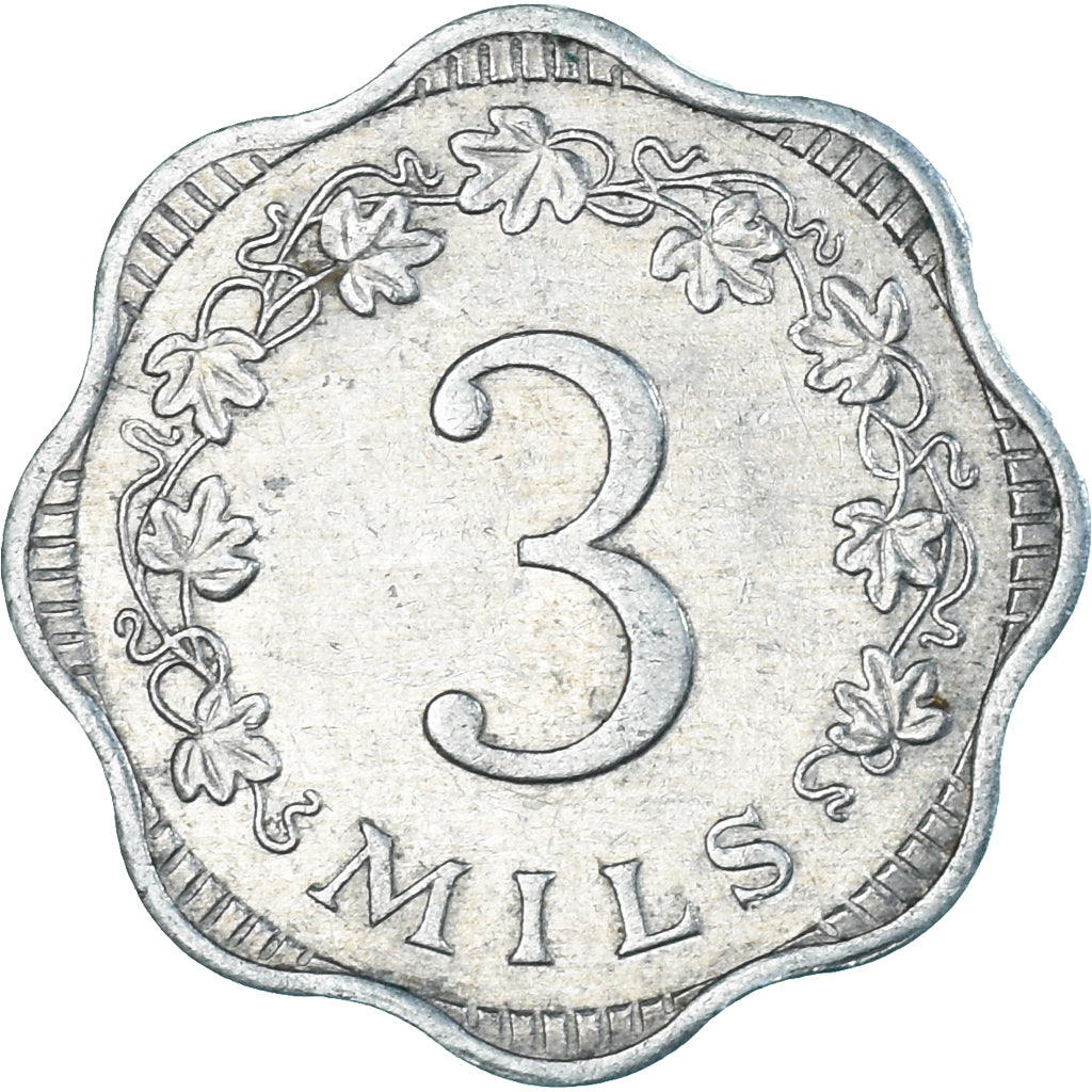 Malta, 3 Mils, 1972