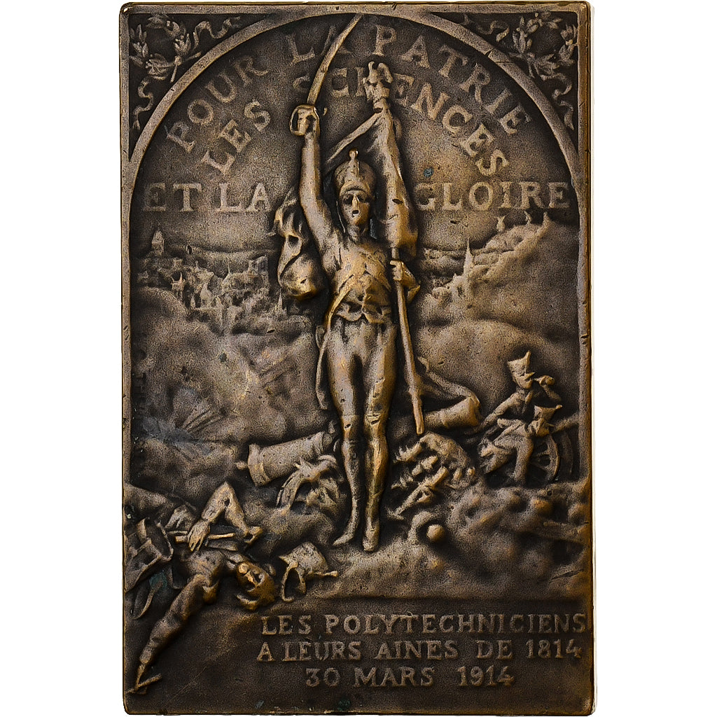 France, Medal, Les polytechniciens à leurs ainés, 1914, MDP, Bronze, AU(50-53)