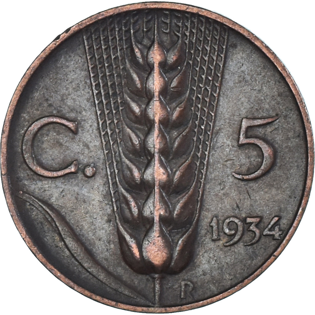 Italy, 5 Centesimi, 1934