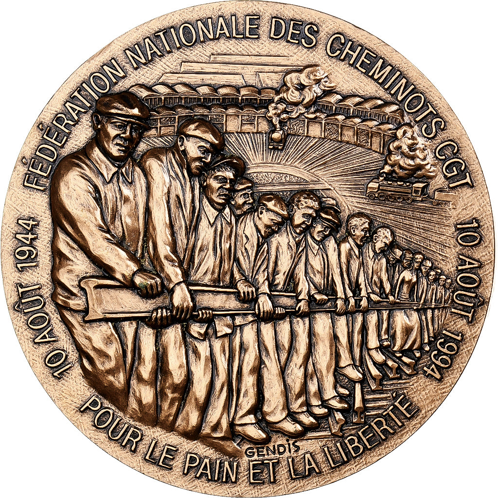 Frankreich, Medaille, 50 ans de la grève insurrectionnelle, 1994, Bronze