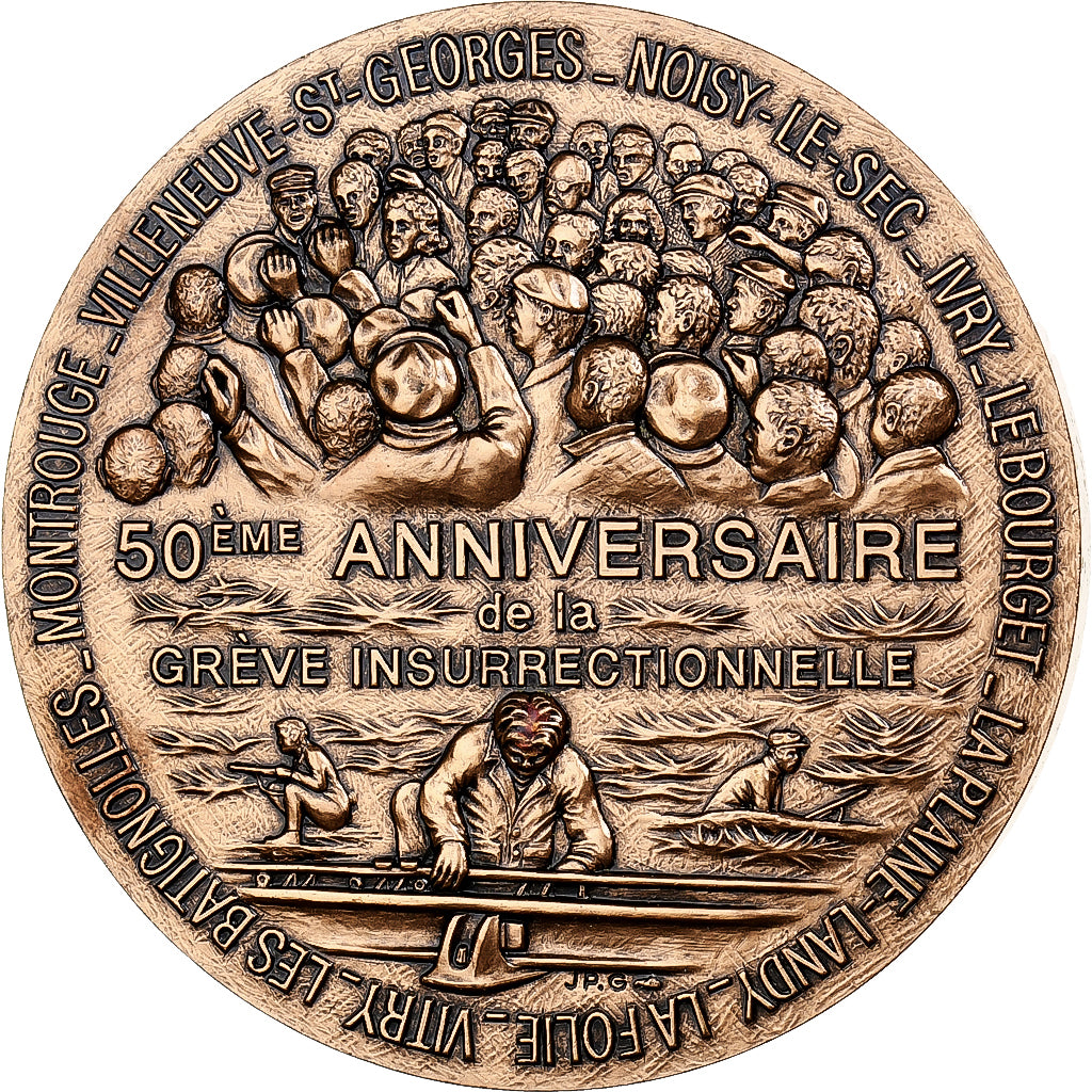 Frankreich, Medaille, 50 ans de la grève insurrectionnelle, 1994, Bronze