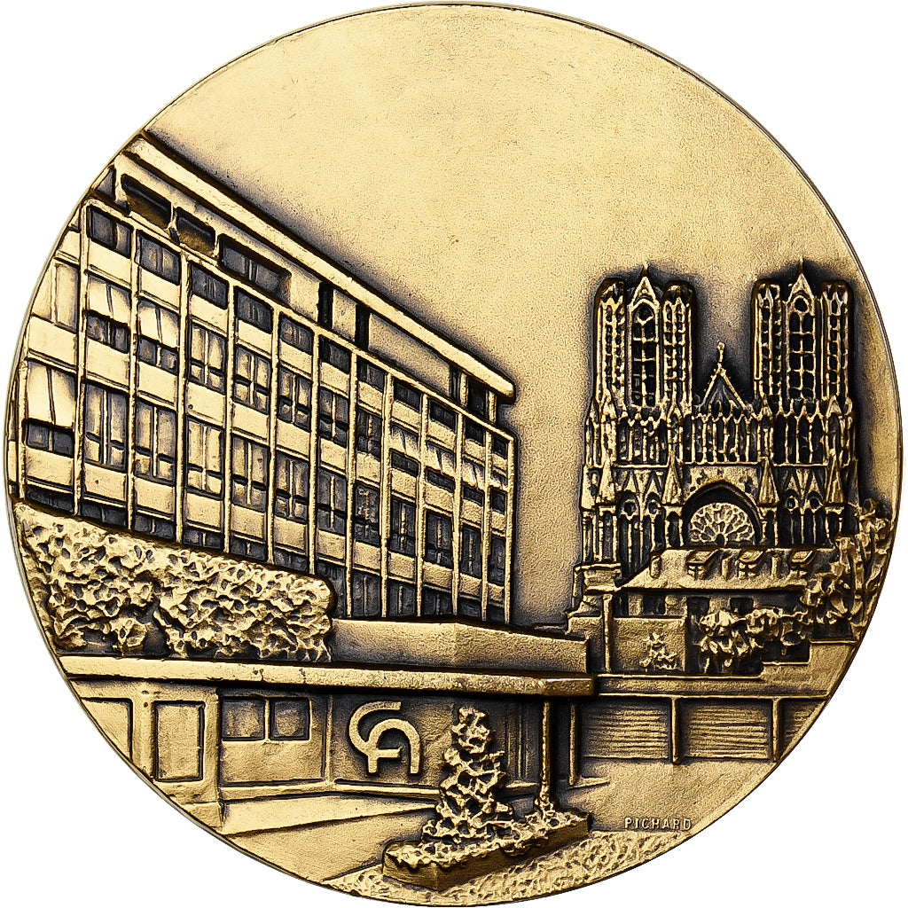 Francia, medaglia, Crédit Agricole Mutuel de Reims, 1979, Bronzo, Pichard, SPL-