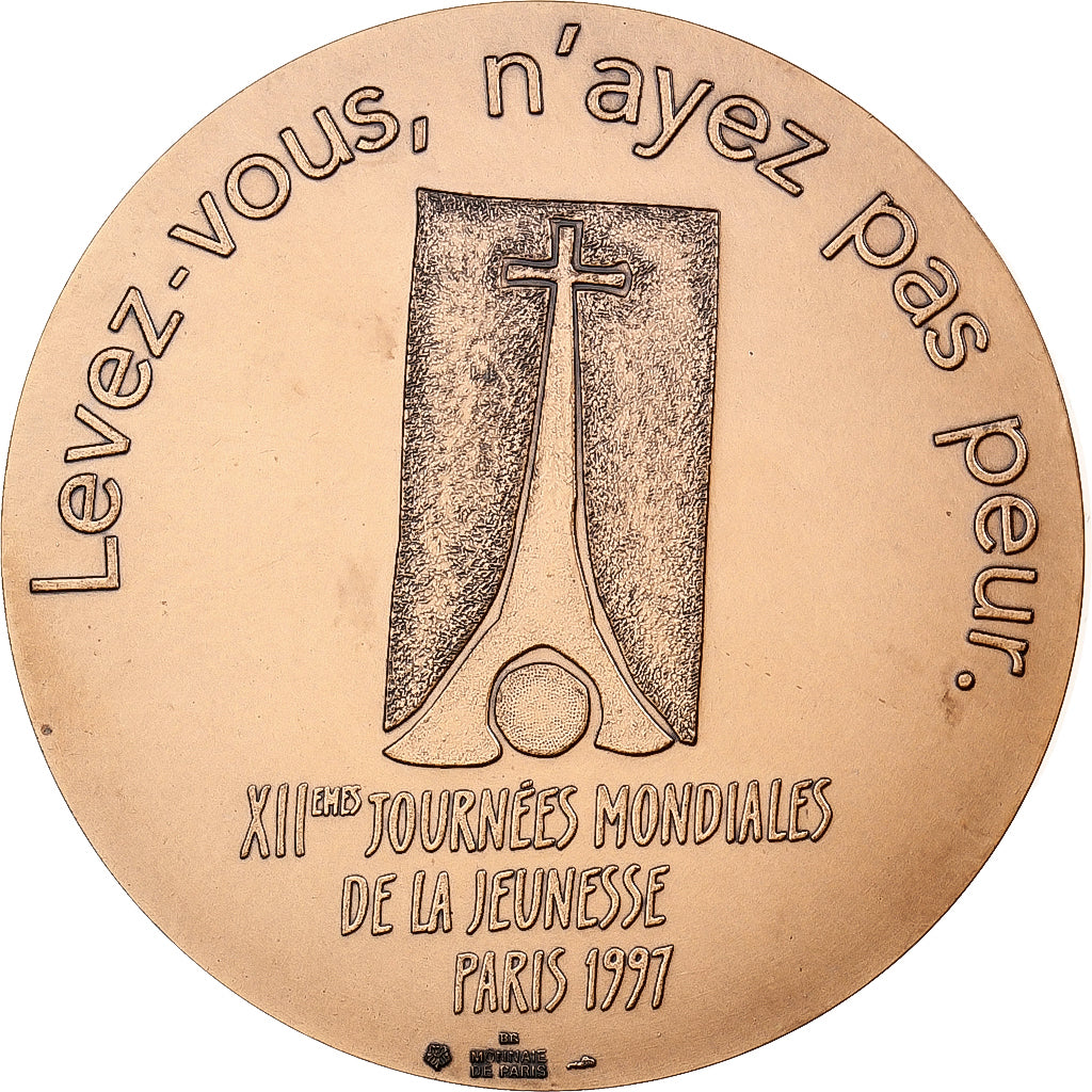 France, Médaille, Jean-Paul II, XIIemes JMJ - Paris, 1997, MDP, Bronze, SUP