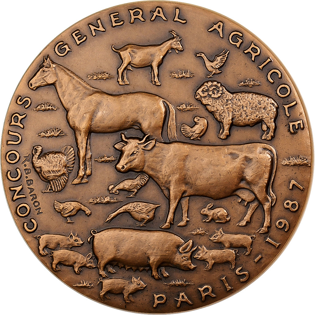 France, Médaille, Paris - Concours Général Agricole, 1987, Bronze, SUP, Baron
