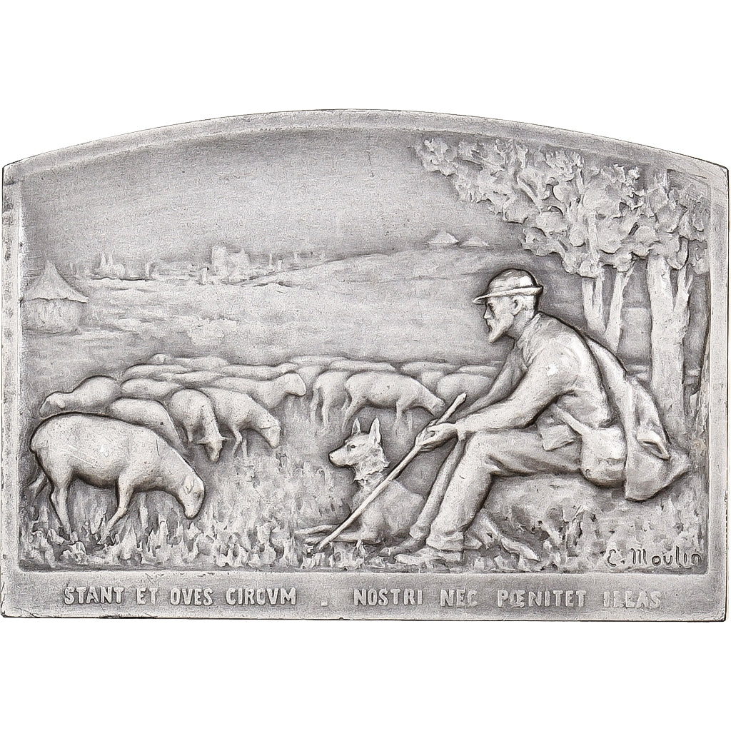 France, Medal, Société amicale de la Marne, Silvered bronze, Moulin, AU(55-58)