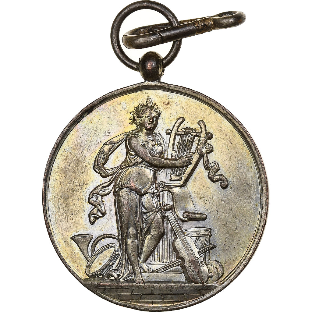 France, Medal, Concours musical de Damery, 1882, Silver, AU(55-58)