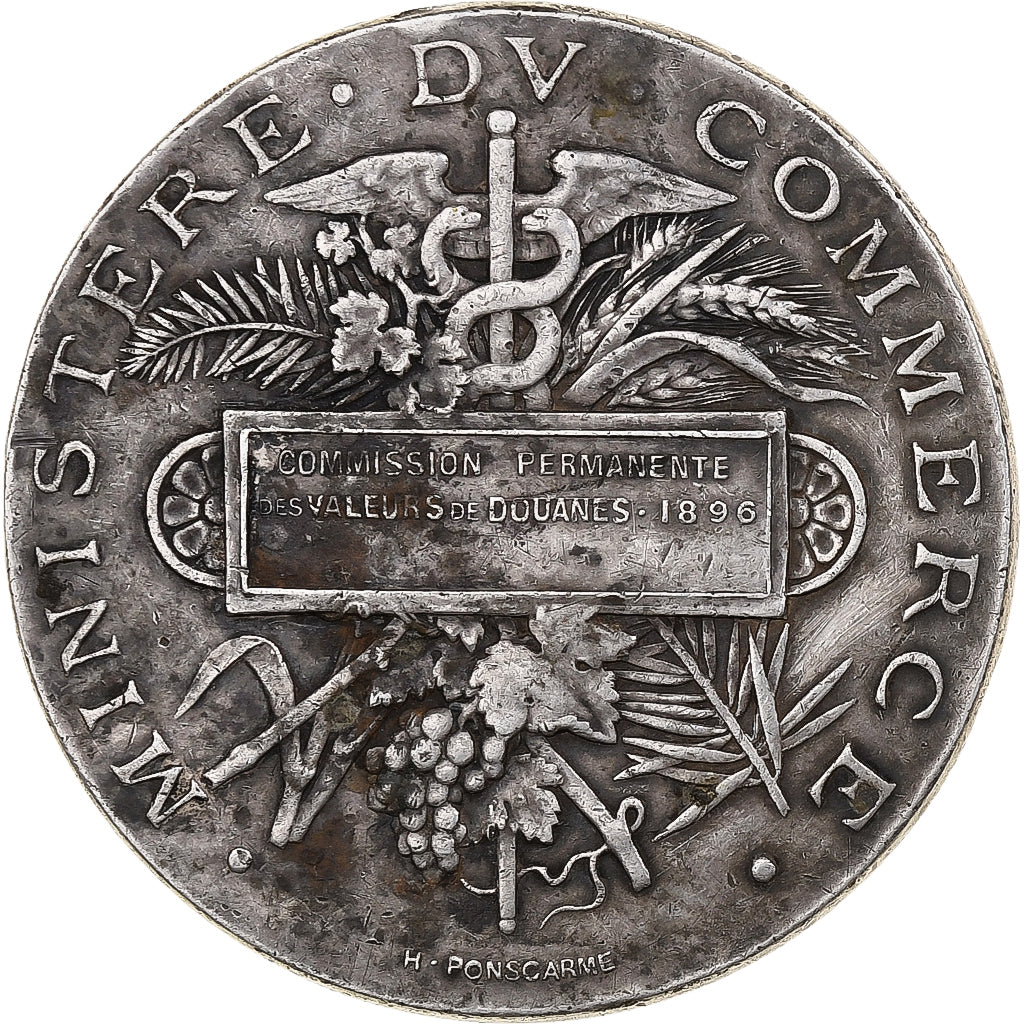 France, Medal, Ministère du Commerce, 1896, Silver, Ponscarme, VF(30-35)