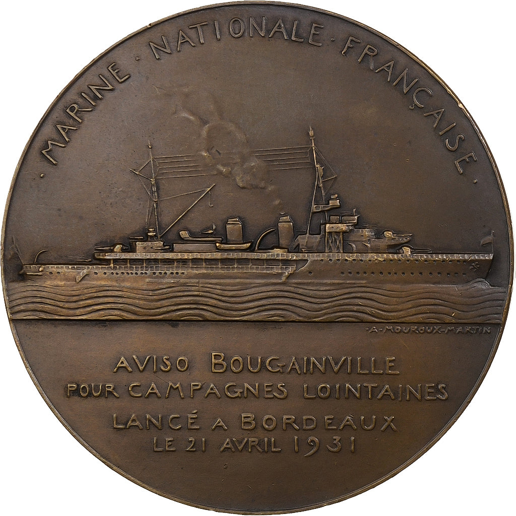 Francja, medal, Louis-Antoine de Bougainville, Aviso, 1931, Brązowy