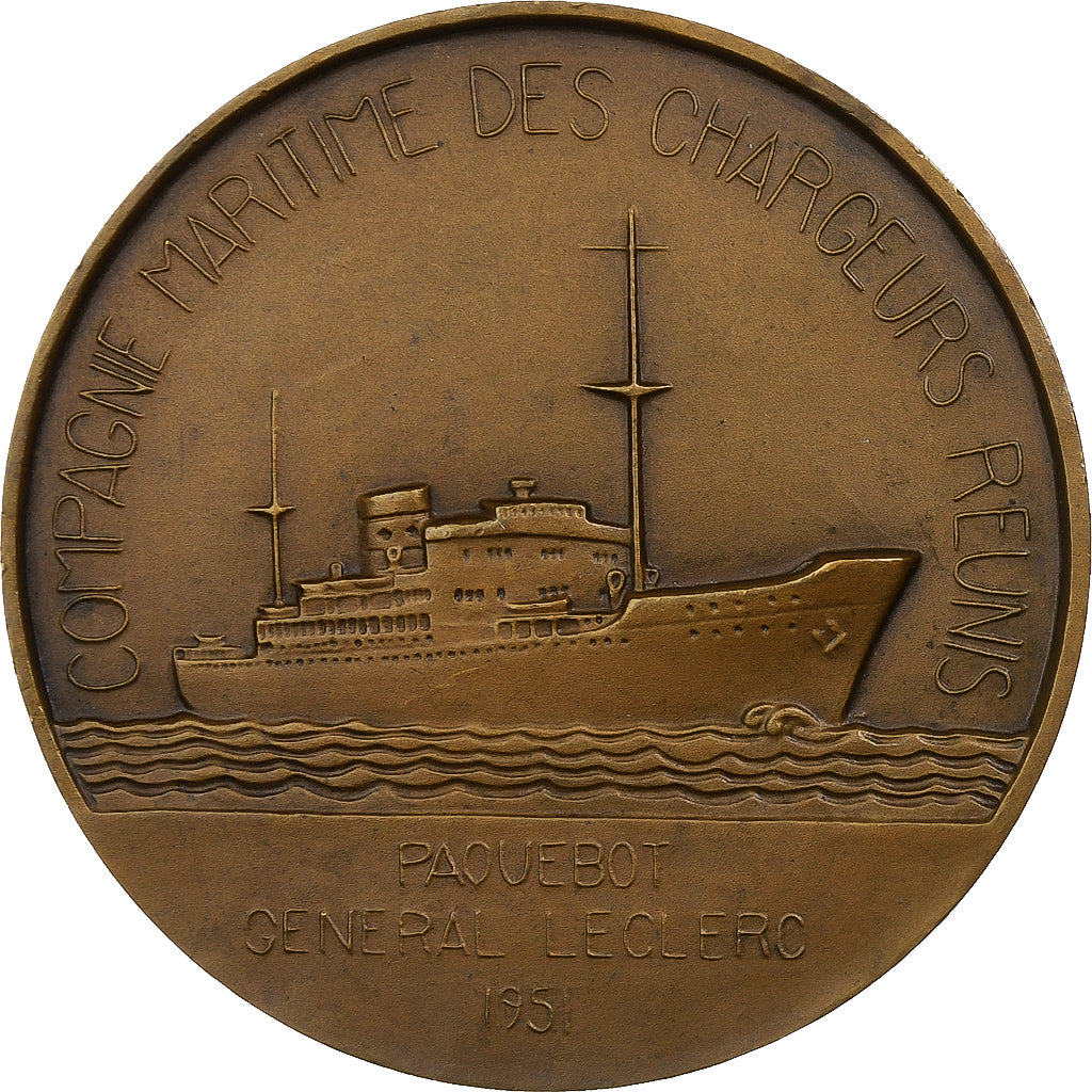 Francia, medalla, Paquebot général leclerc, 1947, MDP, Bronce, Fraisse, EBC
