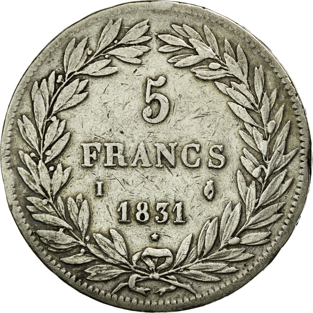 Coin, France, Louis-Philippe, 5 Francs, 1831, Limoges, VF(20-25), Silver