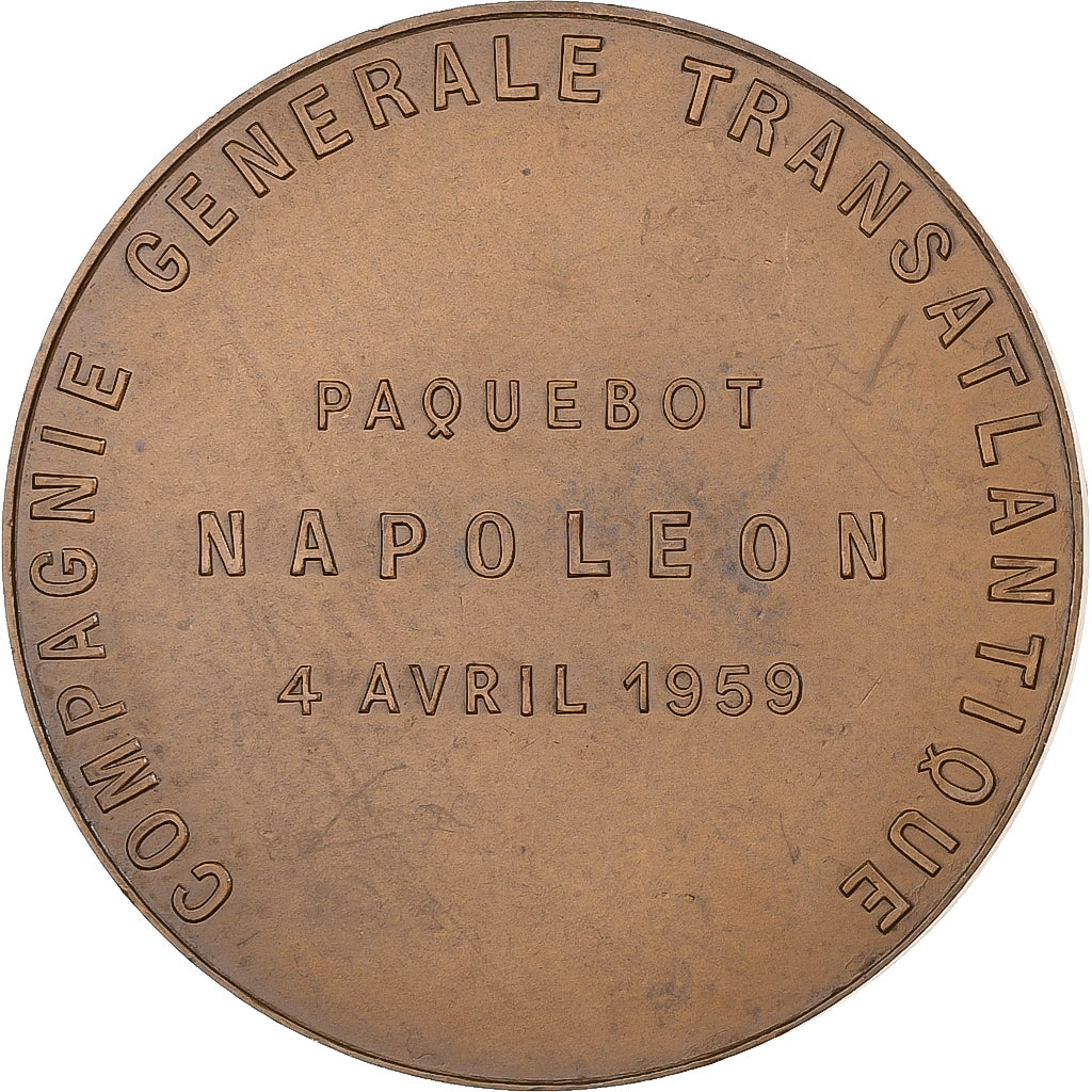 Francia, medalla, Paquebot Napoléon, 1959, Bronce, Darby, EBC