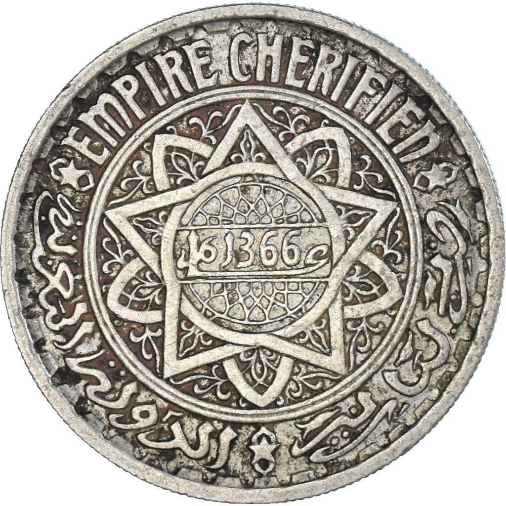 Monnaie, Maroc, 10 Francs, 1366