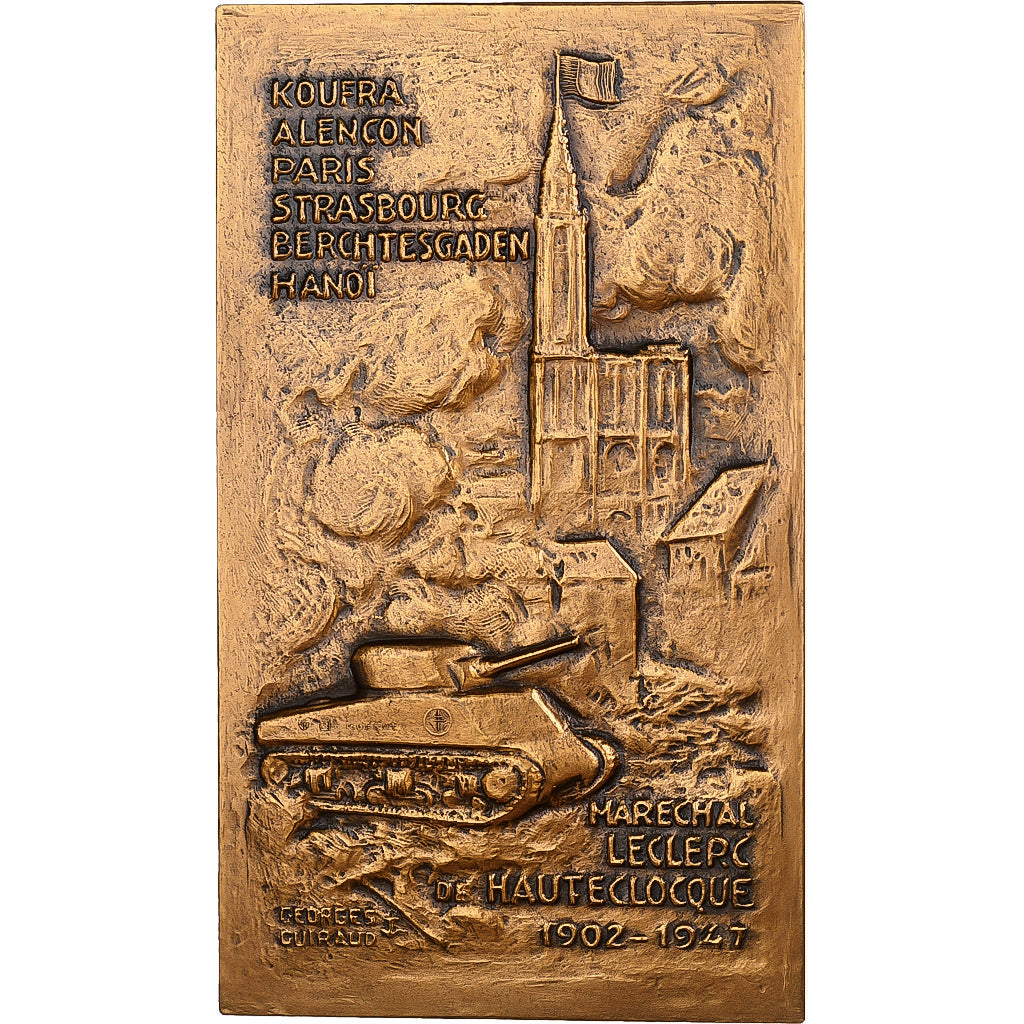 Frankreich, Medaille, Philippe Leclerc de Hauteclocque, 1947, Bronze, Guiraud