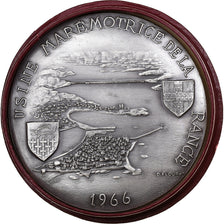 França, medalha, Usine marémotrice de la Rance, 1966, Bronze Prateado