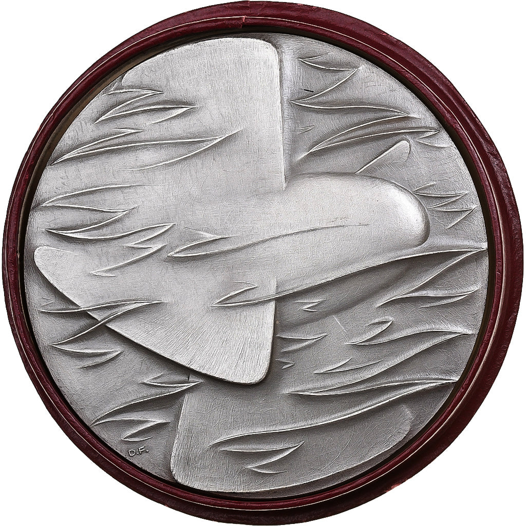 França, medalha, Usine marémotrice de la Rance, 1966, Bronze Prateado