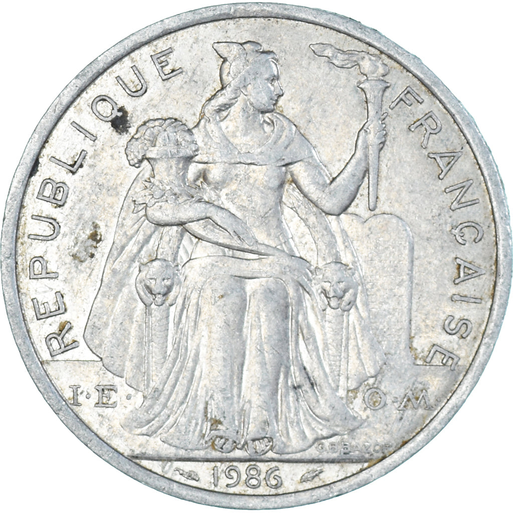Coin, New Caledonia, 5 Francs, 1986