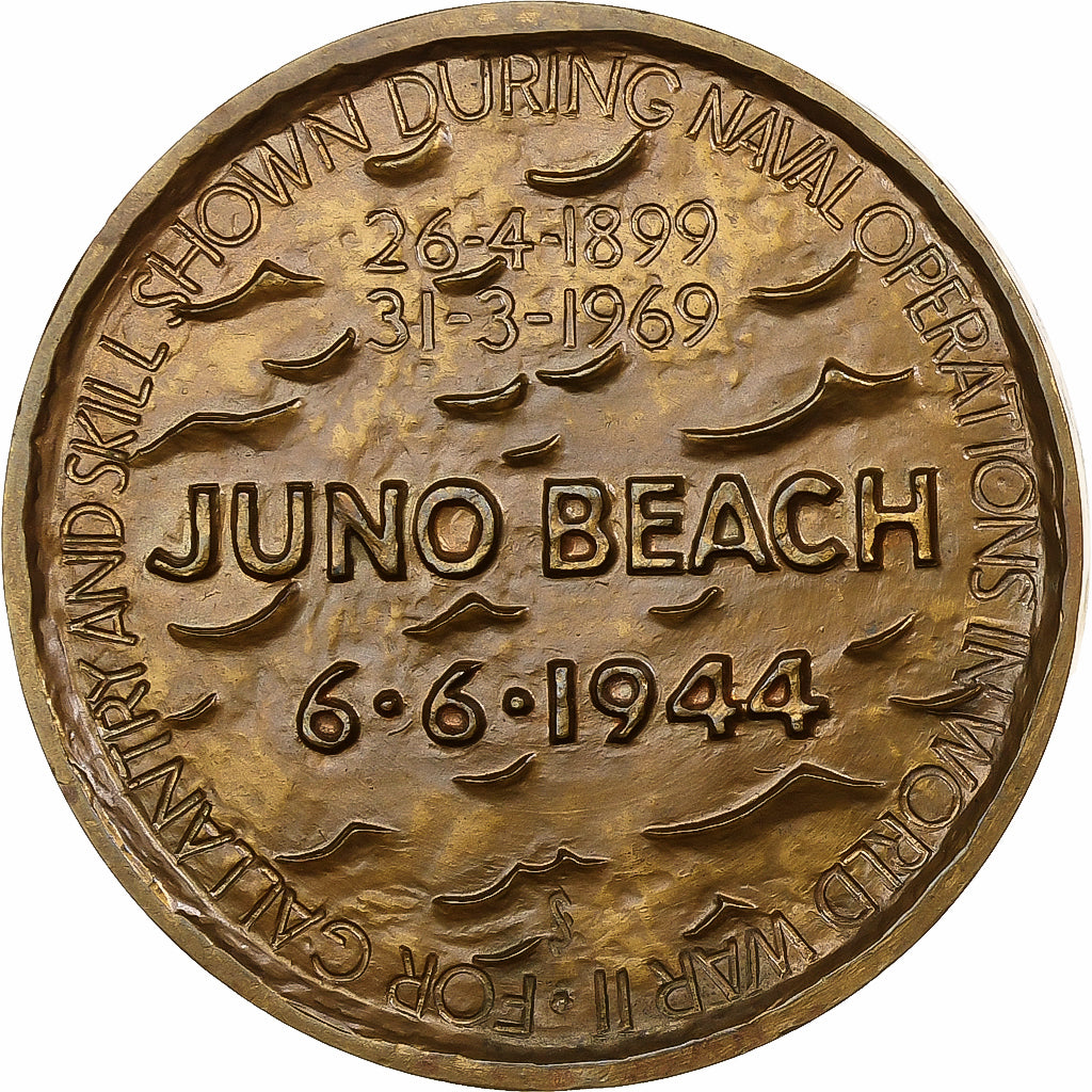 Belgia, medal, Georges Timmermans, Juno Beach, 1969, Brązowy, fisch, AU(55-58)