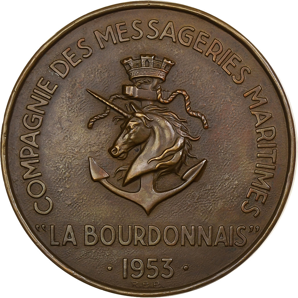 França, medalha, Compagnie des Messageries Maritimes, La Bourdonnais, 1953