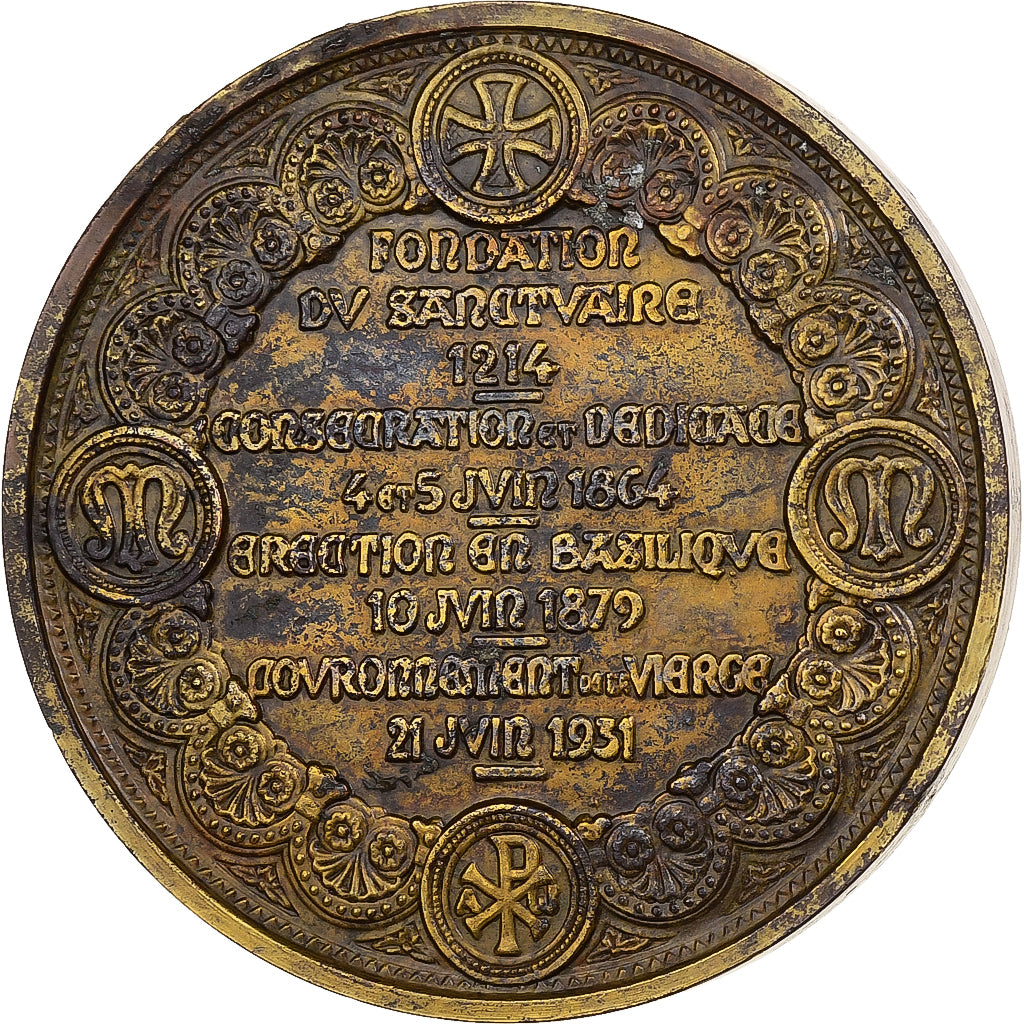 France, Medal, Crowning of Notre-Dame de la Garde, Marseille, MDP, Bronze