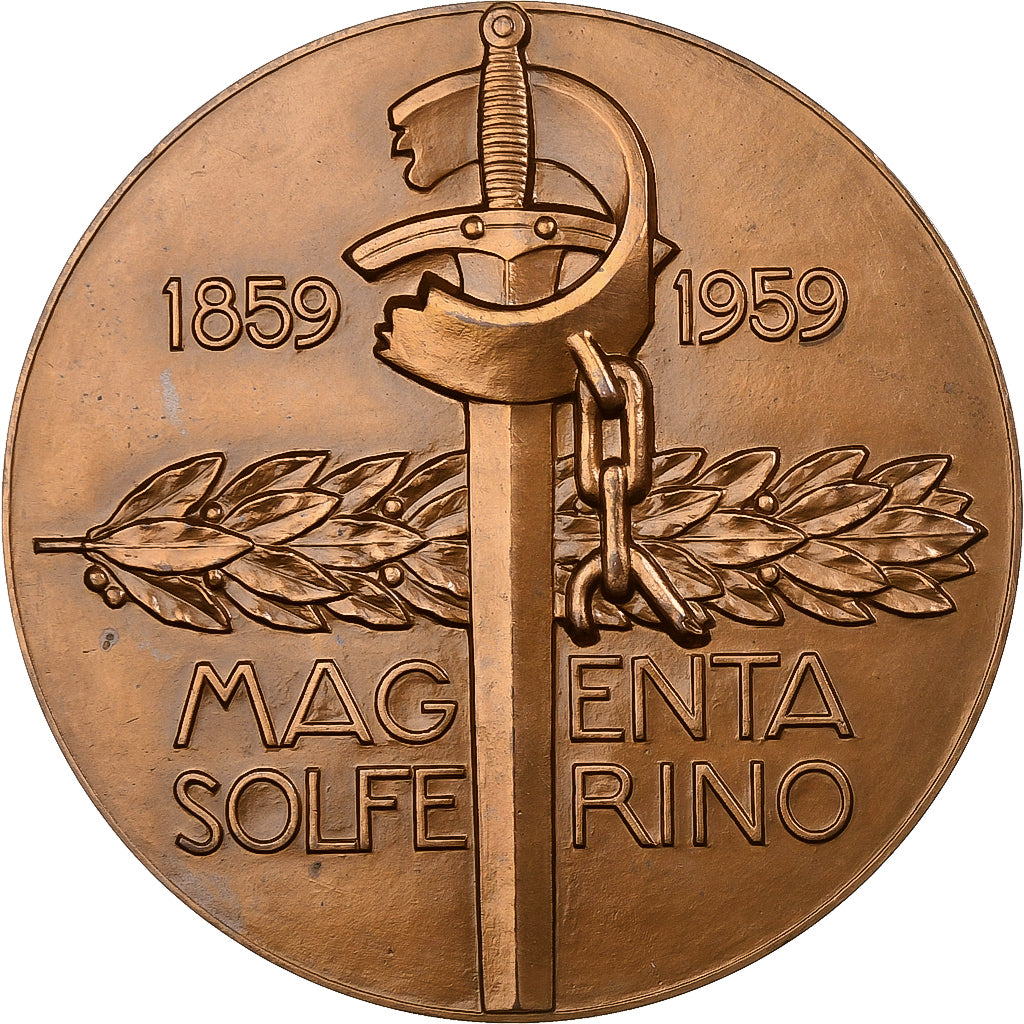 Frankrijk, Medaille, Battles of Magenta and Solferino, 1959, MDP, Bronzen, PR